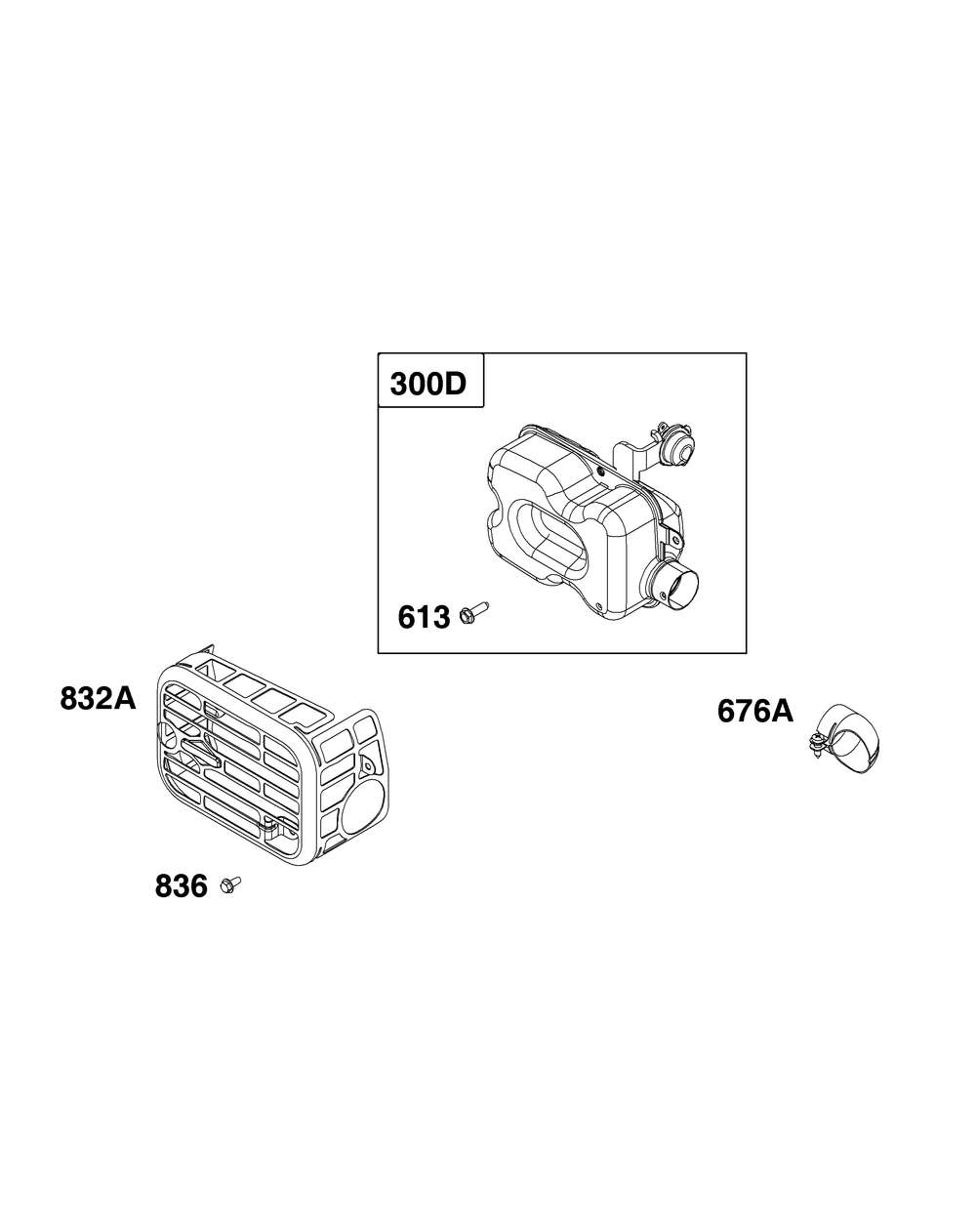 Exhaust Group Diagram and Parts List for 104M0B-0272-H5 100000 - 19Z999 Briggs and Stratton Engine
